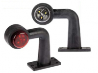 AUTOLINE LED-Äärivalopari PUNA/VALKOINEN  L-KUMIVARSI 12-24V