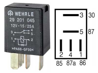 WEHRLE  Mikrorele 12V 15/ 25A DIODILLA