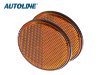 AUTOLINE Heijastinpari PYÖREÄ KELTAINEN 70mm LIIMALLA