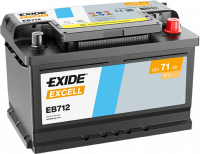 EXIDE Excell EB712 / 12V, 71Ah, 670A / 278x175x175 - +