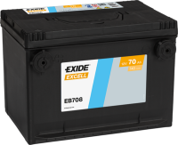 EXIDE Excell EB708 Jenkki / 12V, 70Ah, 740A / 260x180x186 + -