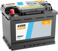 EXIDE Excell EB621 / 12V, 62Ah, 540A / 242x175x190 + -