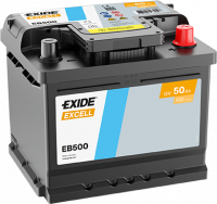 EXIDE Excell EB500 / 12V, 50Ah, 450A / 207x175x190 - +