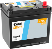 EXIDE Excell EB604 / 12V, 60Ah, 390A / 230x173x222 - +