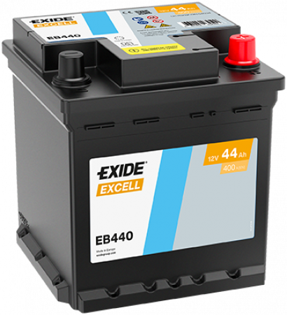 EXIDE Excell EB440 / 12V, 44Ah, 400A / 175x175x190 - +