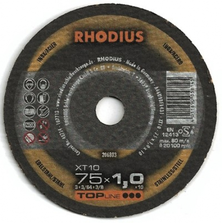 RHODIUS Katkaisulaikka XT10 TOP 75 x 1,0 x 10mm
