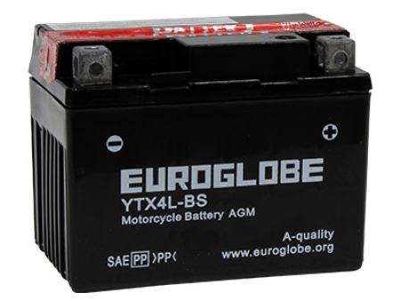 GLOBE Mp-akku  YTX4L-BS 12V, 3,5Ah /  114x71x85