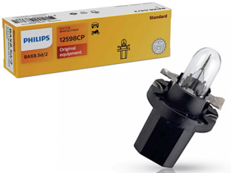 Polttimo PHILIPS 12V 1,2W BAX8,5D/2 BLACK