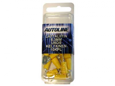 Autoline Laattaliitin Keltainen 6,3mm UROS 10kpl