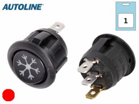 Autoline Keinukatkaisin / Pyöreä / 0-1 / 12/24V  / ILMASTOINTI