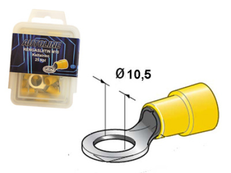 Autoline RENGASLIITIN M10 keltainen 25kpl