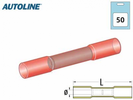 Autoline KUTISTEJATKO 0,5-1,5mm2 Punainen  50kpl
