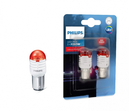 Polttimopari PHILIPS ULTINON PRO3000 12V LED P21/5W punainen