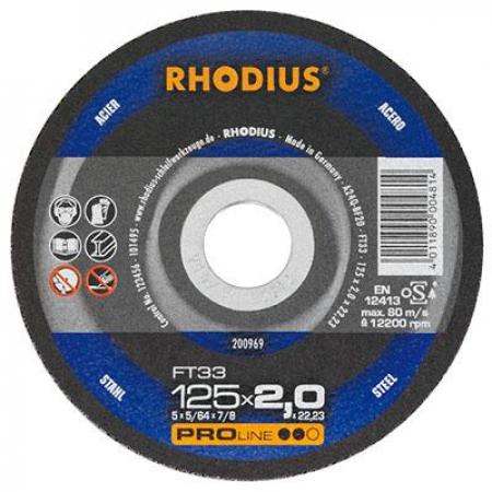 RHODIUS Katkaisulaikka FT33 125x2,0x22,23mm