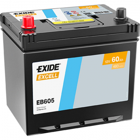 EXIDE Excell EB605 / 12V, 60Ah, 390A / 230x173x222 + -
